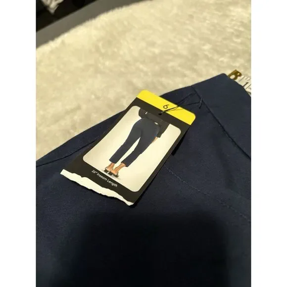 New Banana Republic Slim Straight Womens Blue Cropped Pants Size 6 - Picture 7 of 10